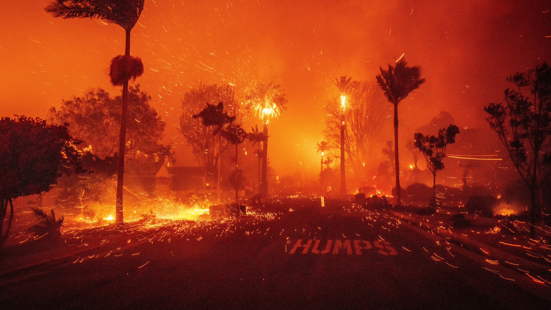 Image of wildfires burning in Los Angeles (L.A.)